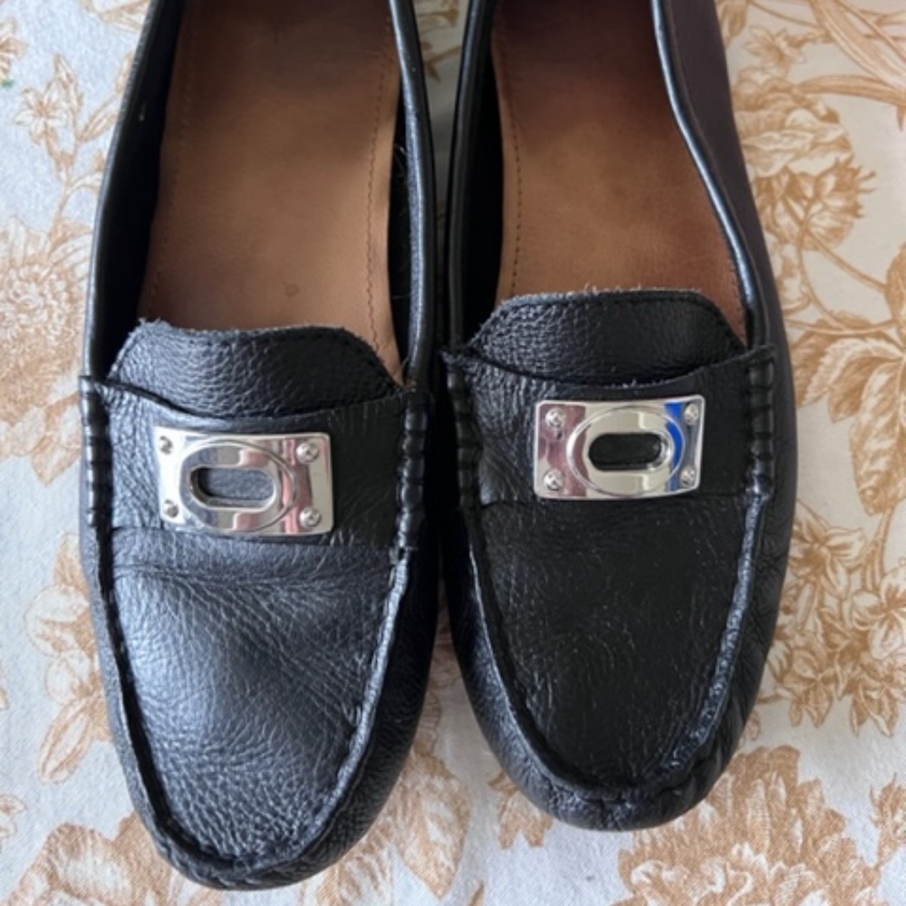 Coach Black Leather Loafers Size 10M